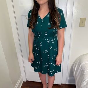 Green floral dress